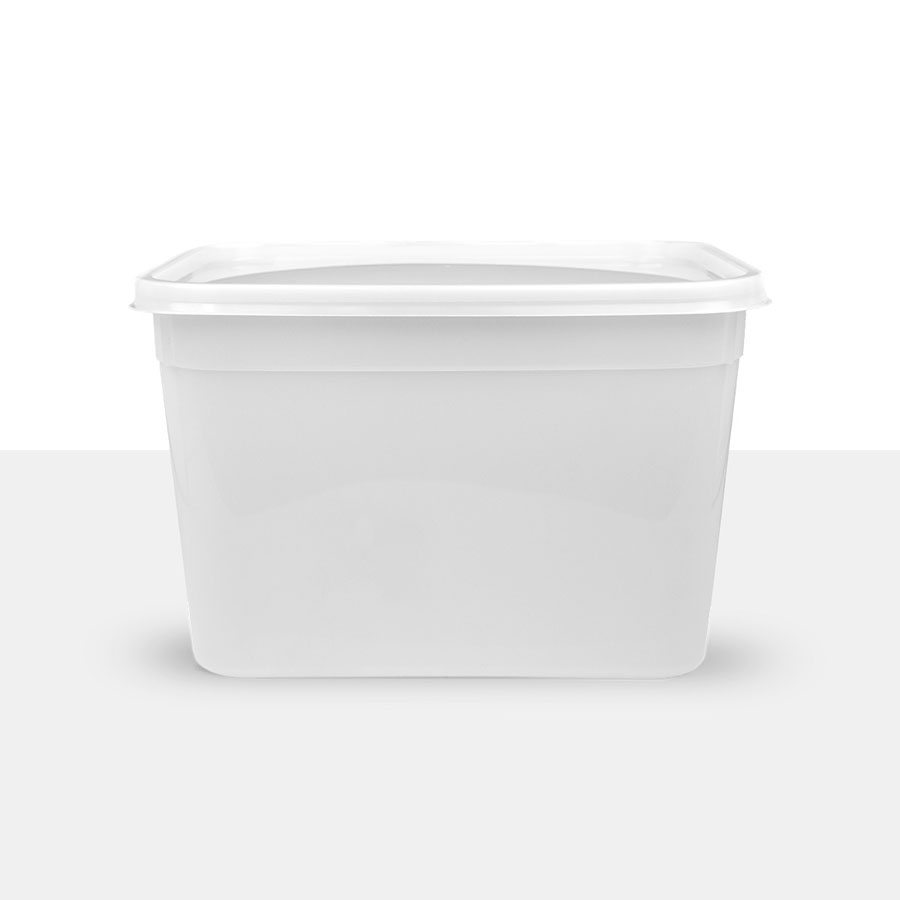 Ice Cream Container 4ltr Natural Polypropylene 222x162x149mm
