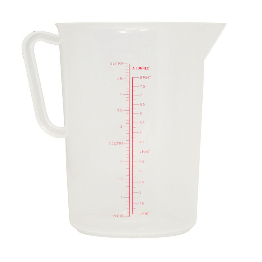 Sunnex Measuring Jug Clear Polypropylene 5ltr