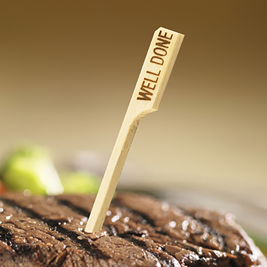 3.5in 'WELLDONE' Bamboo Steak Pick, Pack Of 100
