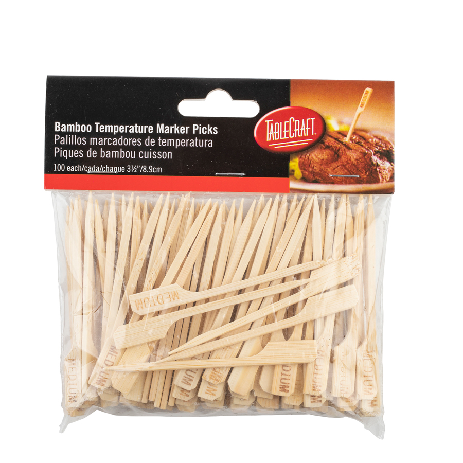 3.5in 'MEDIUM' Bamboo Steak Pick, Pack Of 100