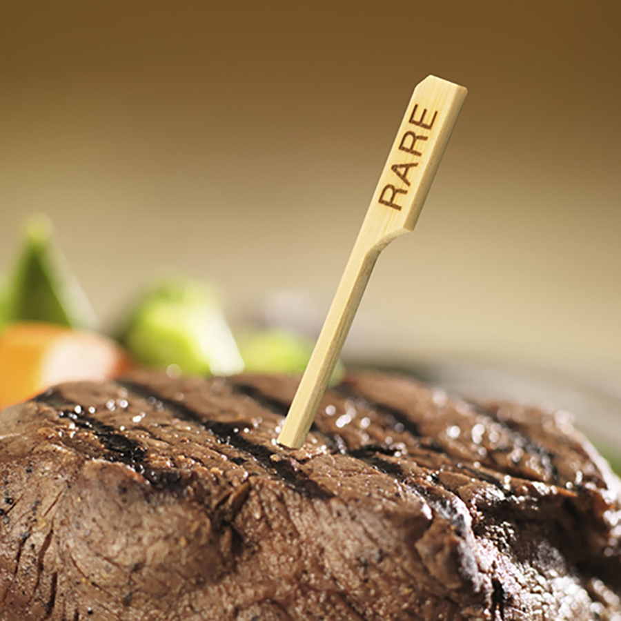 3.5in 'RARE' Bamboo Steak Pick, Pack Of 100
