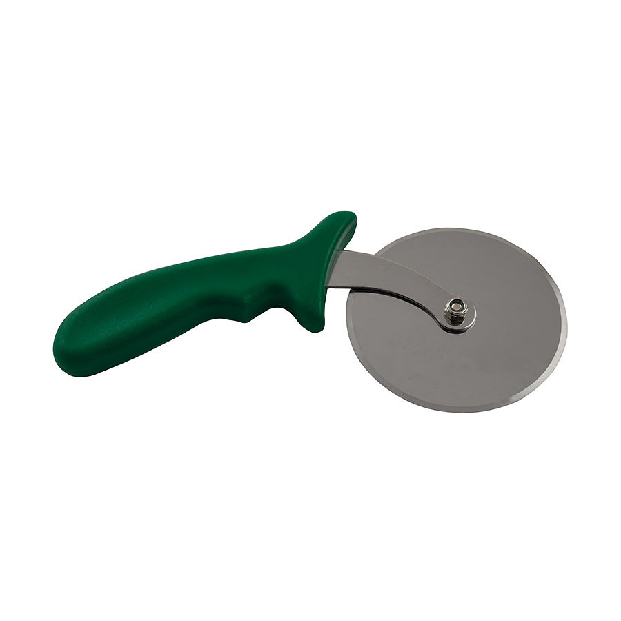 Pizza Cutter Green Handle Stainless Steel Blade 5in