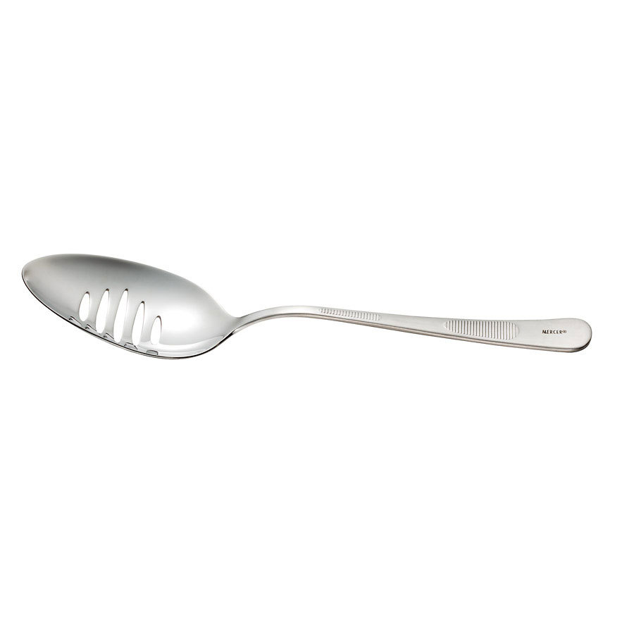 Mercer Plating Spoon Slotted Bowl Stainless Steel 9in