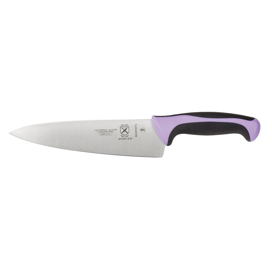 Mercer Millennia Colors Chef's Knife 8in Purple With Santoprene Handle