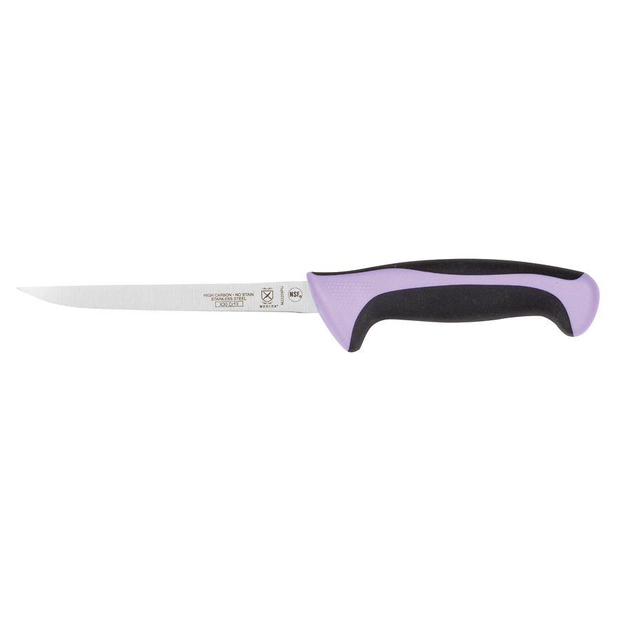 Mercer Millennia Colors Boning Knife Narrow 6in Purple With Santoprene Handle