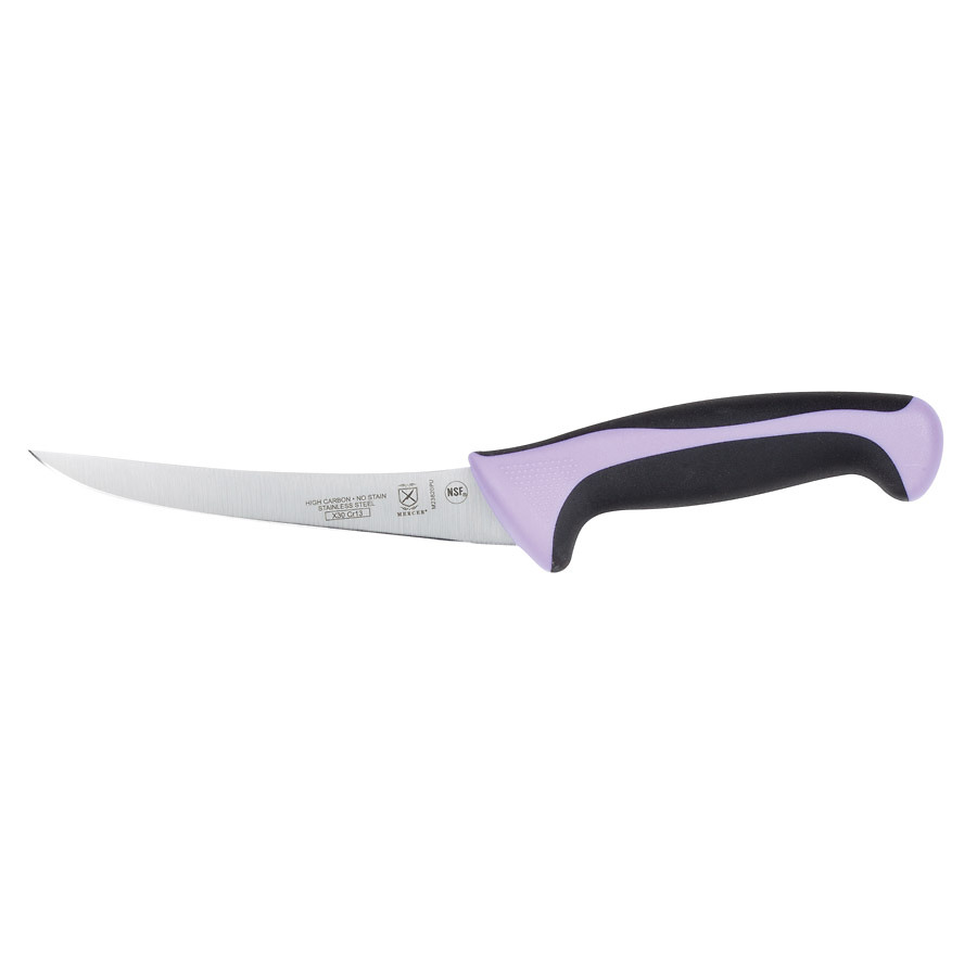 Mercer Millennia Colors Boning Knife Curved 6in Purple With Santoprene Handle