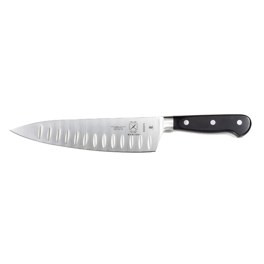 Mercer Renaissance Chef's Knife Granton Edge 8in With Delrin Handle