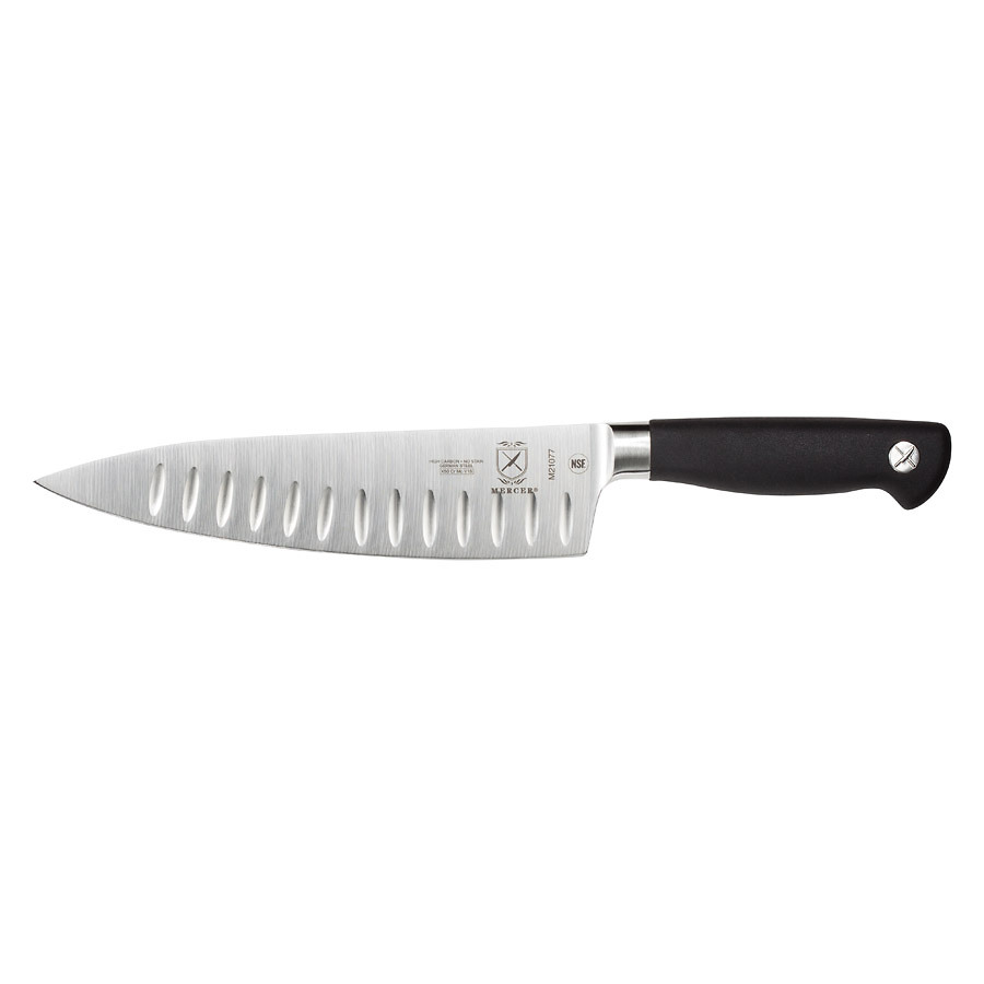 Mercer Genesis Short Bolster Granton Edge Chef's Knife 8in With Santoprene Handle
