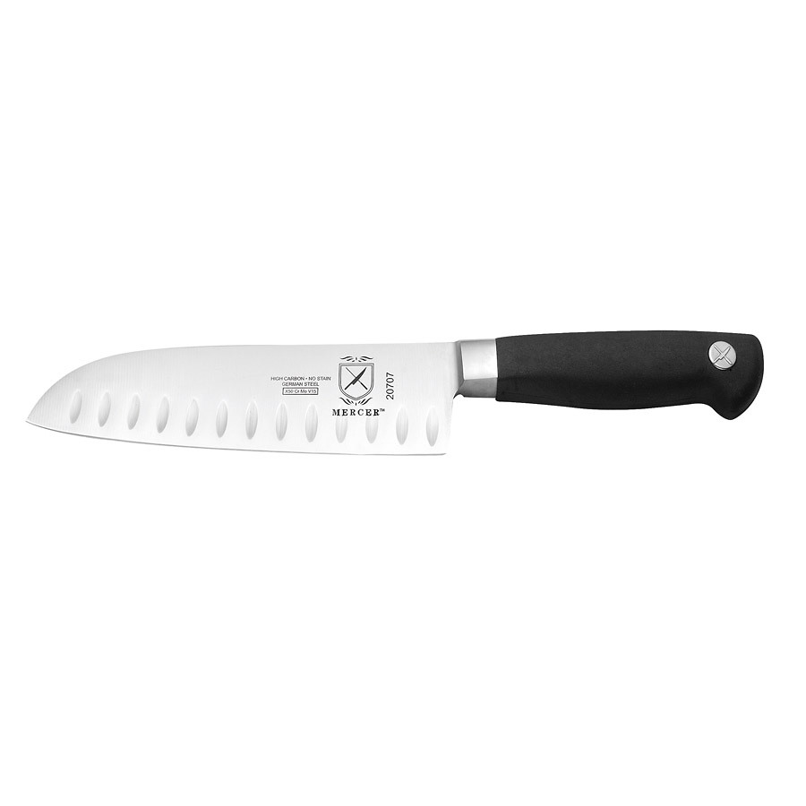 Mercer Genesis Santoku Granton Edge Knife 7in With Santoprene Handle