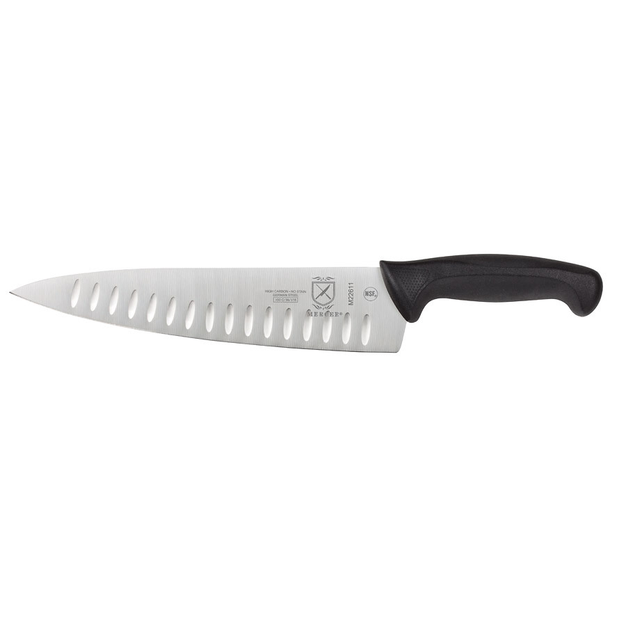 Mercer Millennia Chef's Knife Granton Edge 10in With Santoprene Handle