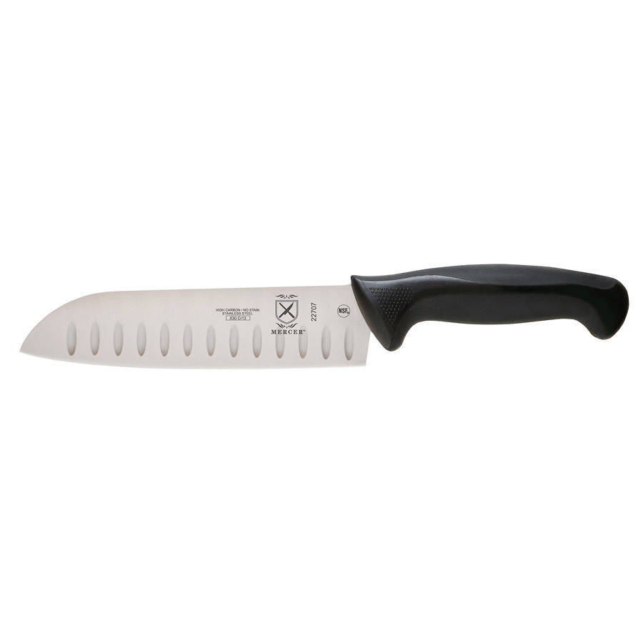 Mercer Millennia Santoku Granton Edge Knife 7in With Santoprene Handle