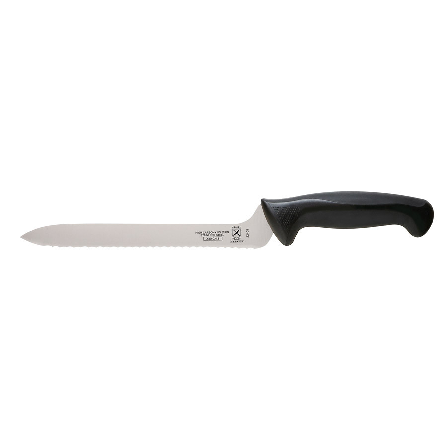 Mercer Millennia Wavy Edge Offset Bread Knife 8in With Santoprene Handle