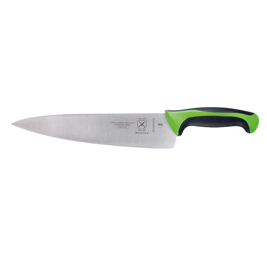 Mercer Millennia Colors Chef's Knife 10in With Santoprene Handle Green