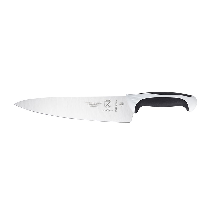 Mercer Millennia Colors Chef's Knife 10in With Santoprene Handle White