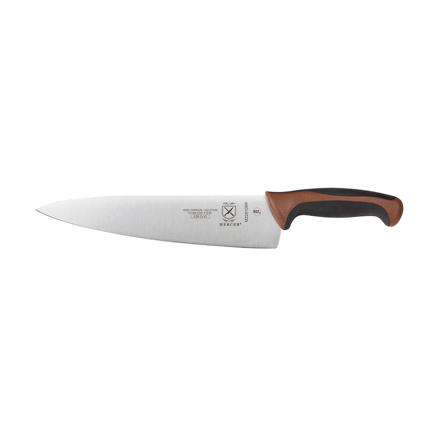 Mercer Millennia Colors Chef's Knife 8in With Santoprene Handle Brown