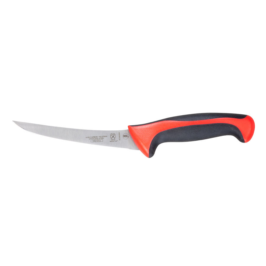 Mercer Millennia Colors Curved Boning Knife 6in With Santoprene Handle Red