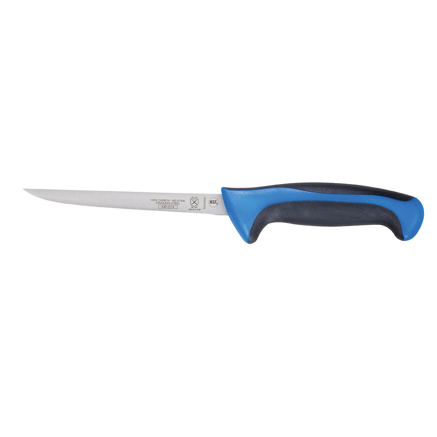 Mercer Millennia Colors Narrow Boning Knife 6in With Santoprene Handle Blue