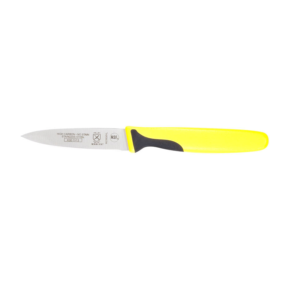 Mercer Millennia Colors Paring Knife 3in With Santoprene Handle Yellow