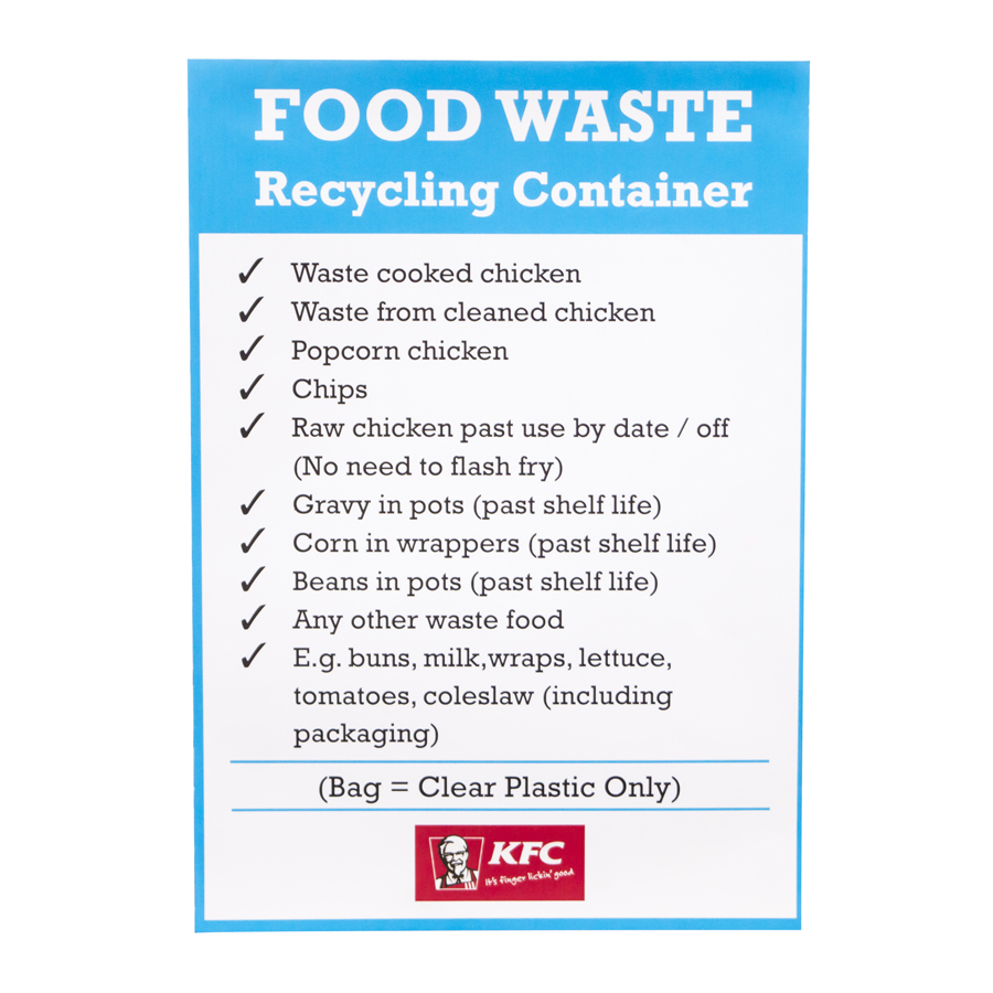 Food Waste Recycling Bin Sticker A4
