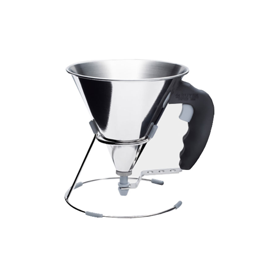 deBuyer Kwik Mini Piston Funnel With Stand Stainless Steel 0.8L