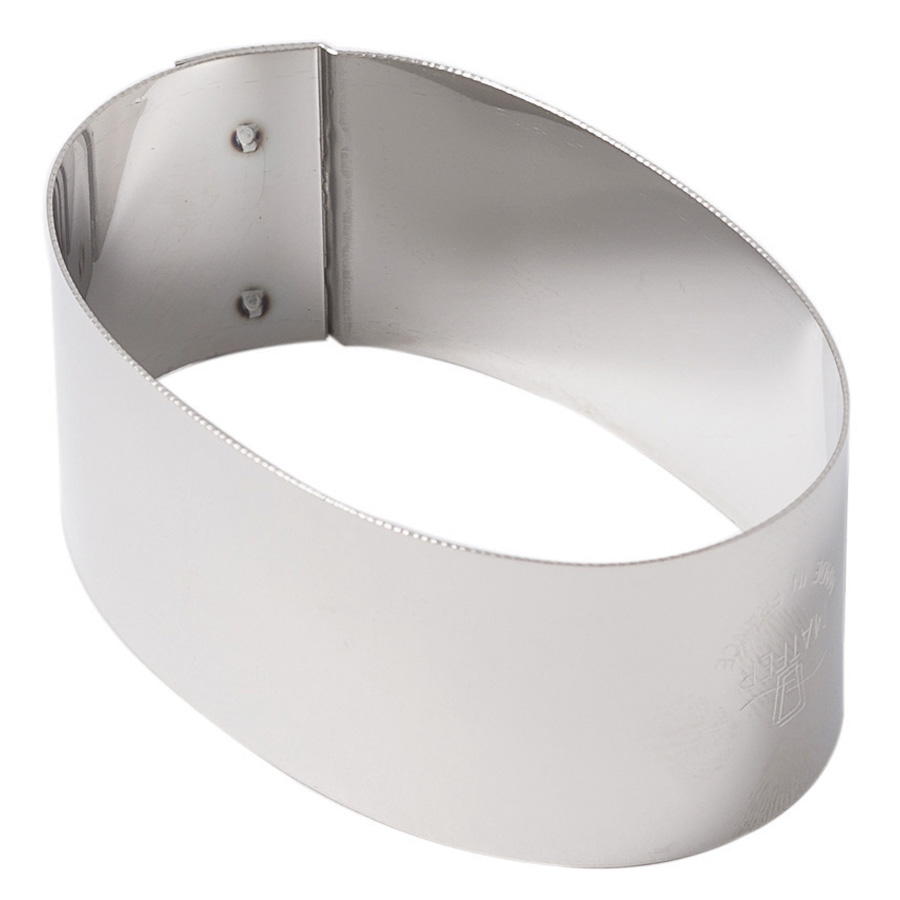 Matfer Bourgeat Nonnette Ring Oval Mould Stainless Steel 7.5x4.5x3cm
