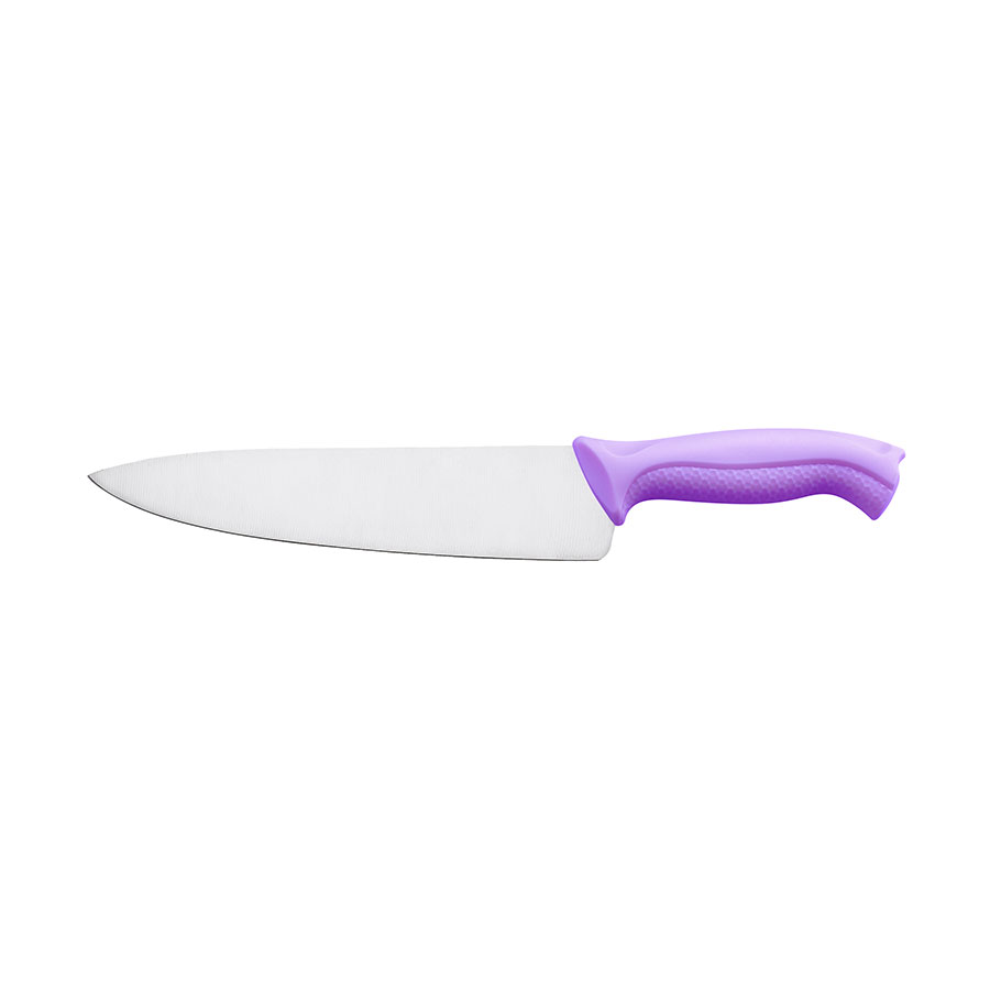 Cooks Knife 8.5in Stainless Steel Blade Purple Handle
