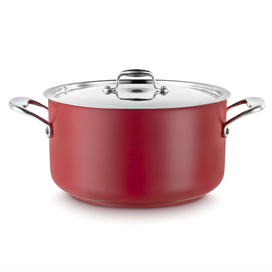Pujadas Cool Line Colours Sauce Pot With Lid 24cm Red Stainless Steel