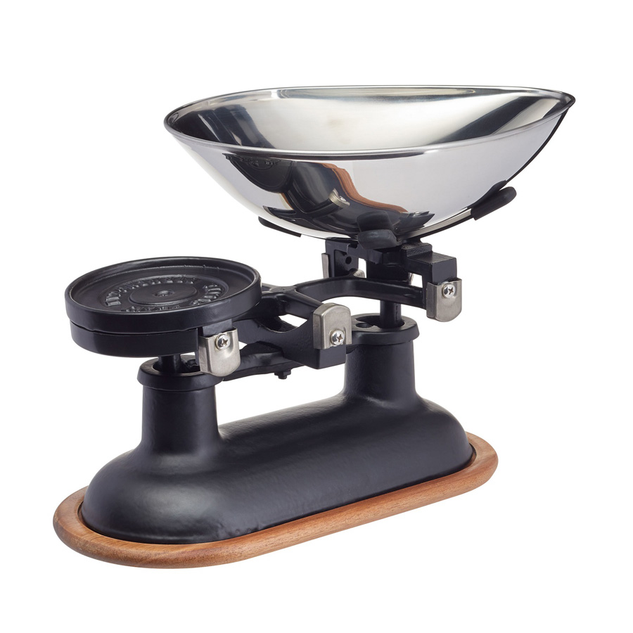 Living Nostalgia Black Cast Iron Traditional Balance Scales 34x24cm