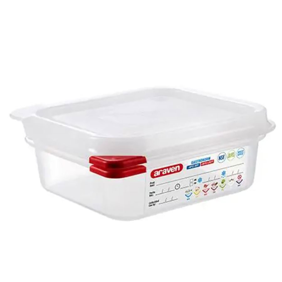 Araven ColourClip Airtight Container With Label GN 1/6 1.1L
