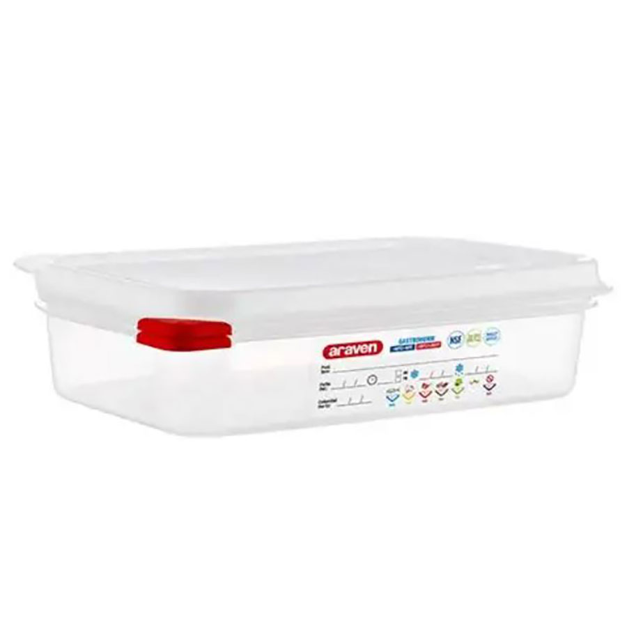 Araven ColourClip Airtight Container With Label GN 1/4 1.8L