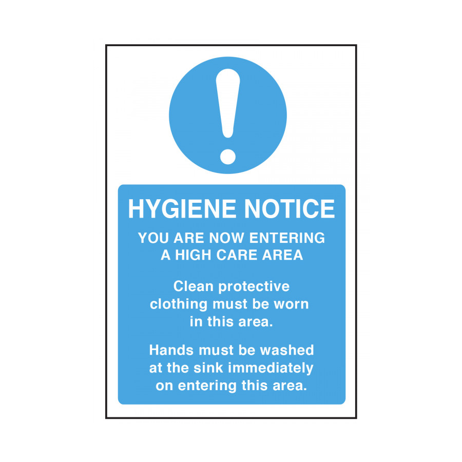 Mileta Information Sign - You Are Entering A High Care Area Vinyl Sign 300x200mm