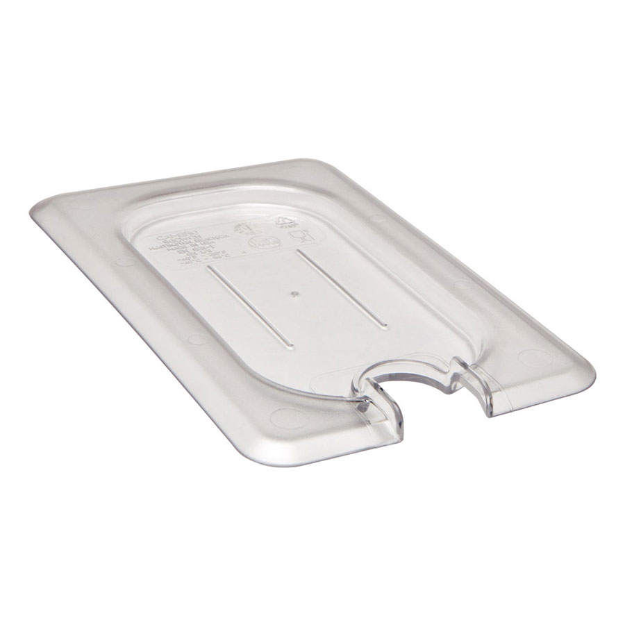 Cambro Camwear Food Pan Lid 1/9 Flat Notched Clear Polycarbonate