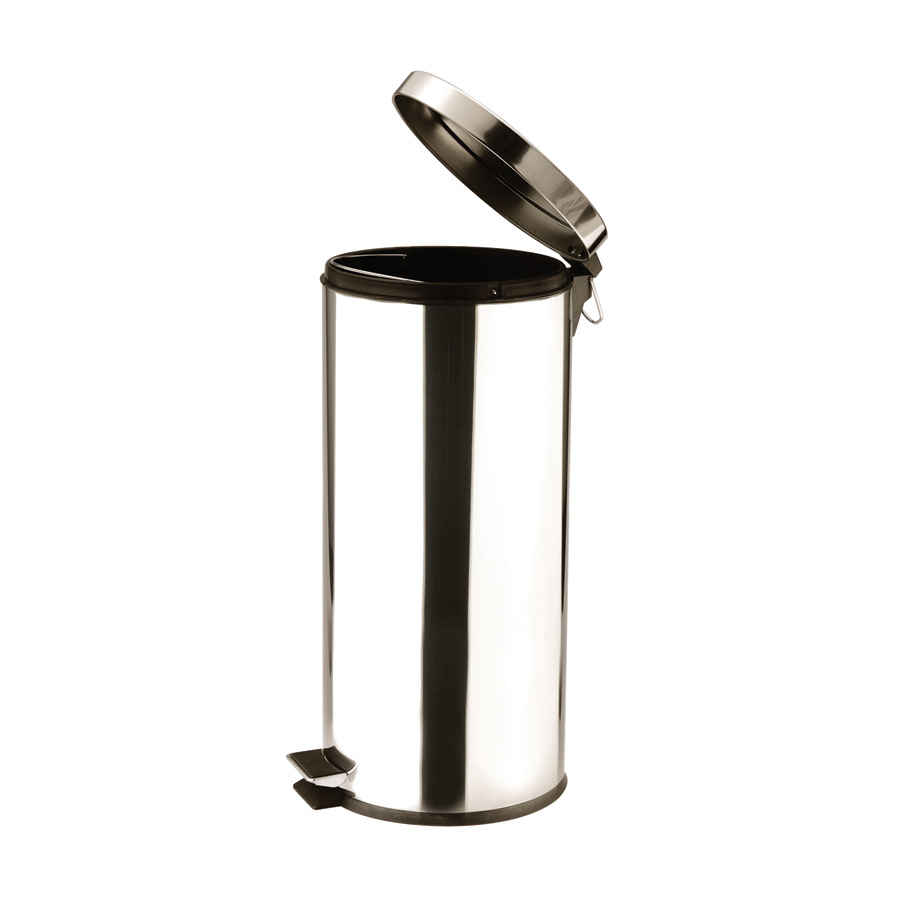 Pedal Bin Mirror Finish Stainless Steel 29x65cm 30ltr