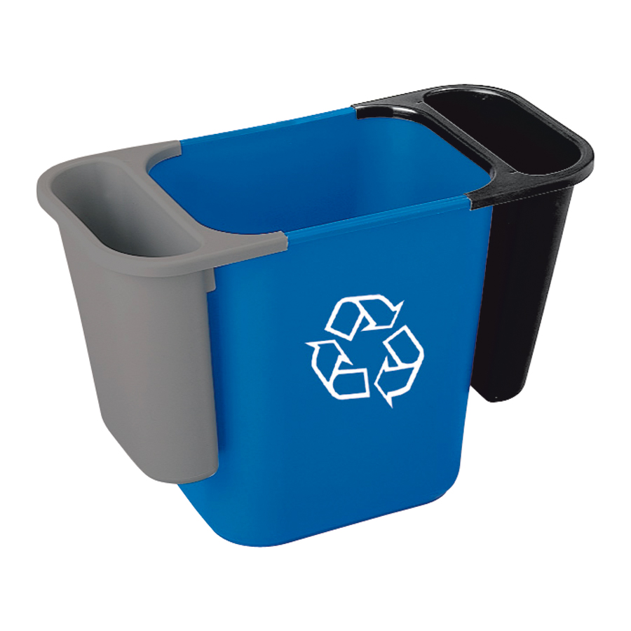 Rubbermaid Deskside Saddle Bin For Recycling Bin Black Polyethylene 4.5ltr W18.42 x H29.21 x D27.5cm