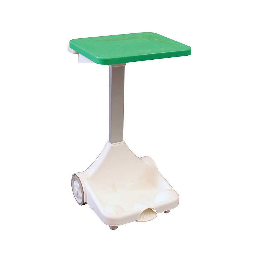 Freestanding Sack Holder With Wheels Green Lid
