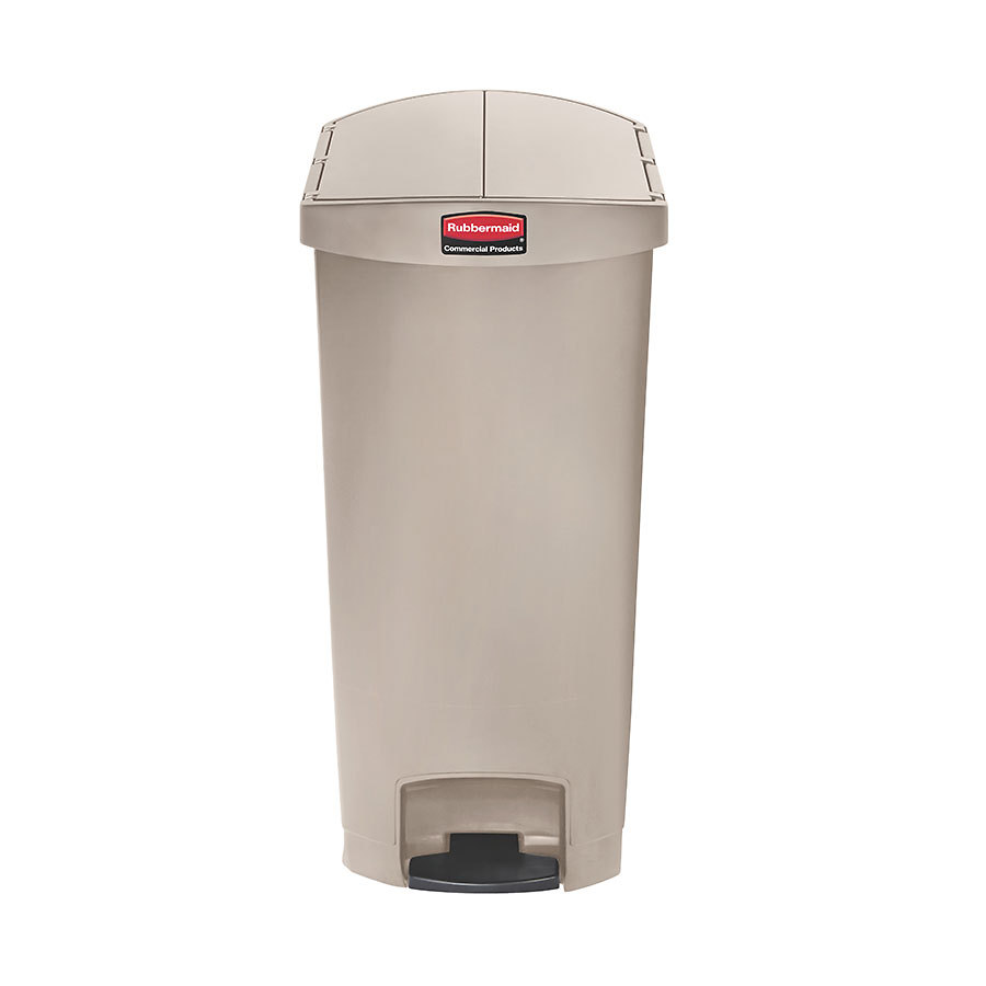 Rubbermaid Slim Step-On Bin End Step 68 ltr Beige