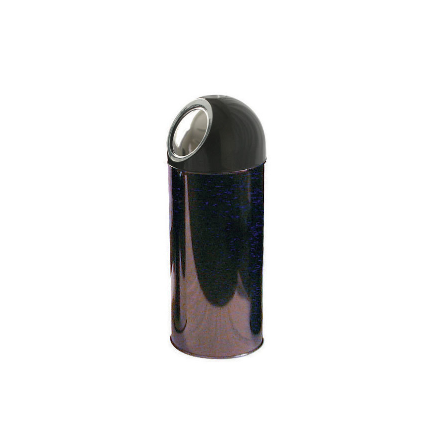 Push Bin Black With Black Dome 55ltr