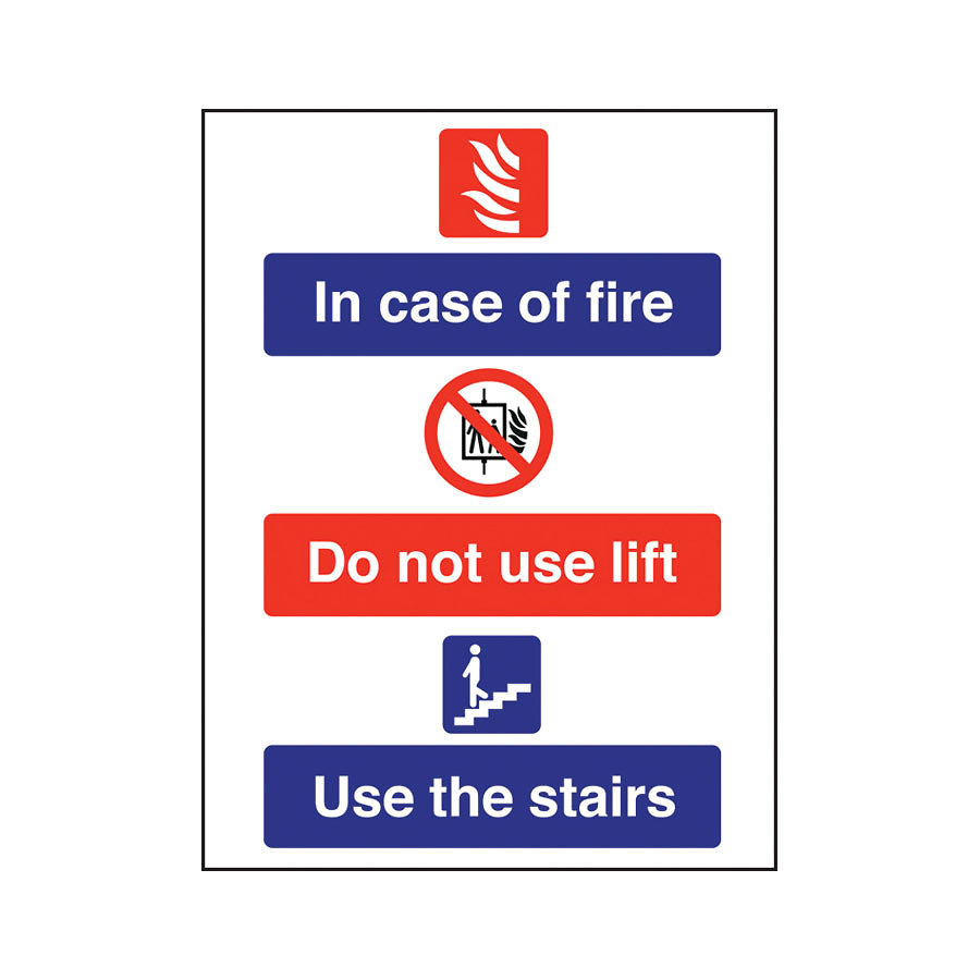 Mileta Safety Sign - Do Not Use Lift In Case Of Fire Sign 150x200mm