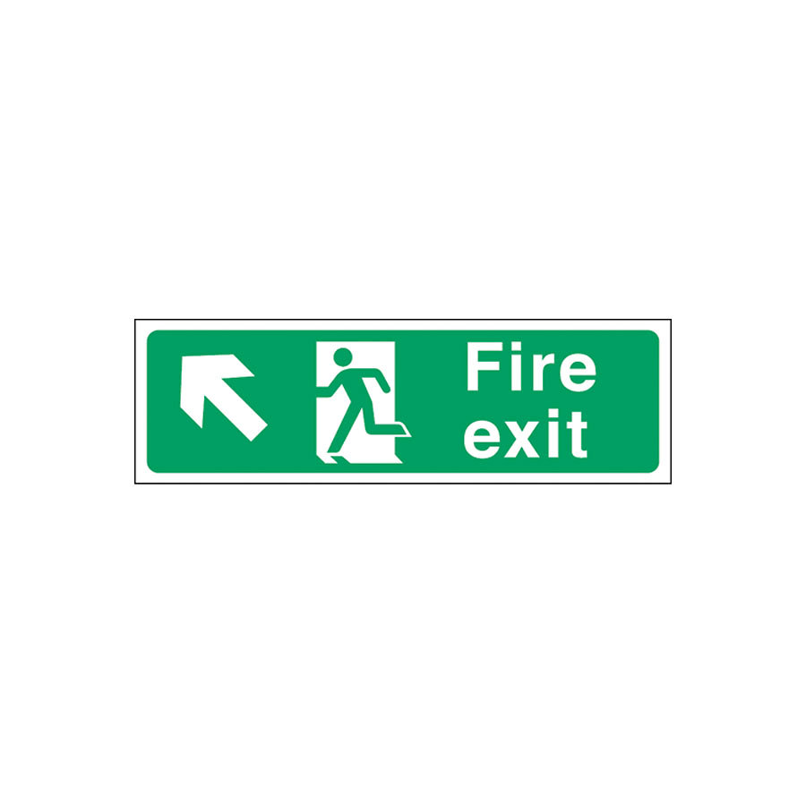 Mileta Safety Sign - Fire Exit Left Up Arrow Sign 150x450mm