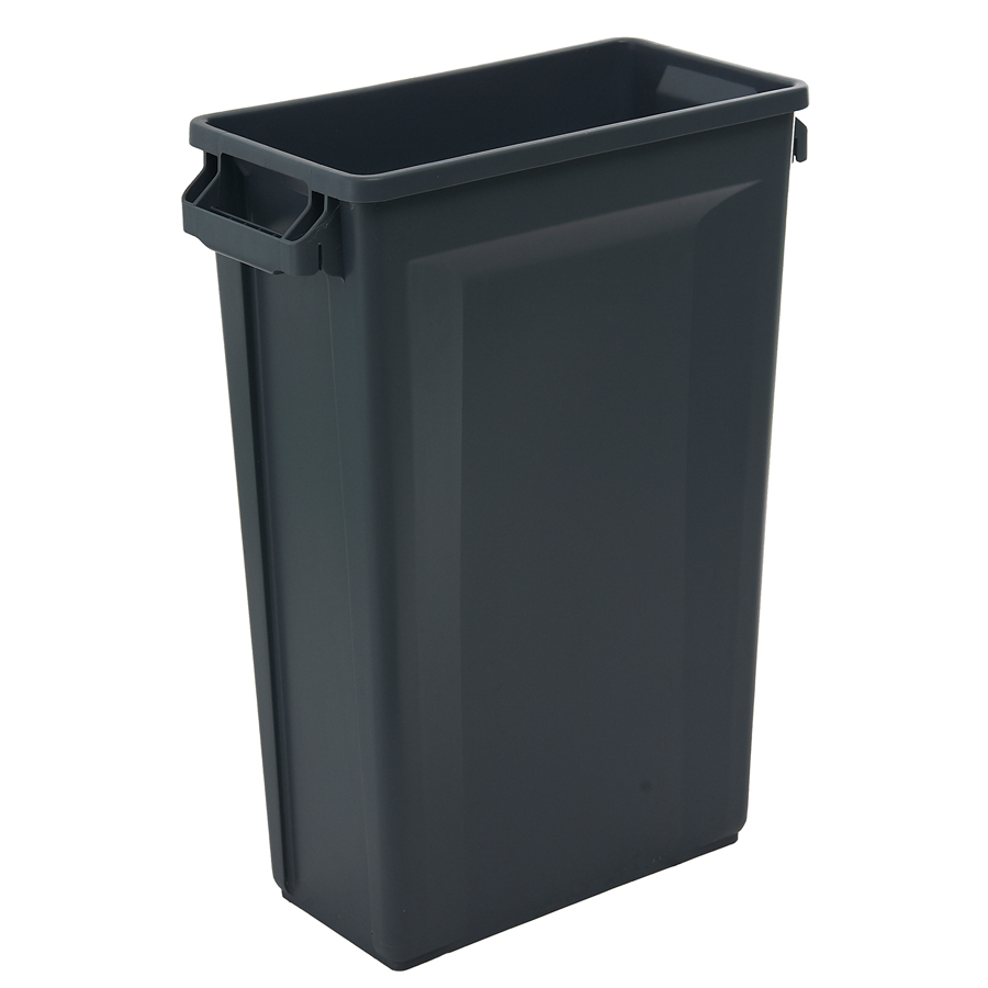 Trust Svelte® Bin Rectangular With Venting Channels Grey HDPE 87ltr 50.7x27.2x75.6cm