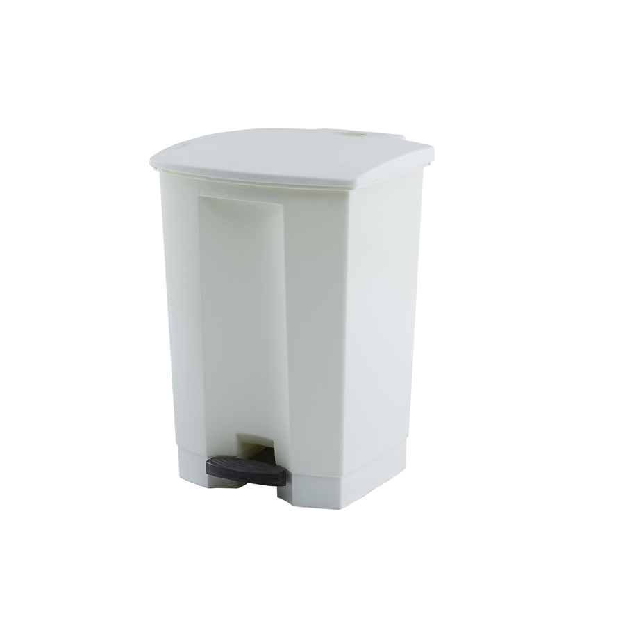 Trust Step-On Bin White HDPE 5ltr 41.3x40.0x60.0 cm
