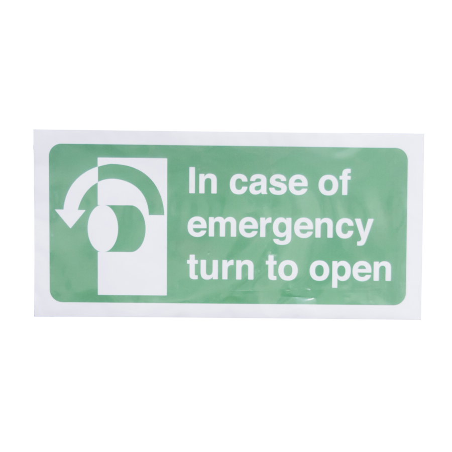 Mileta Information Vinyl Sign - In Case Of Emergency Turn To Open
