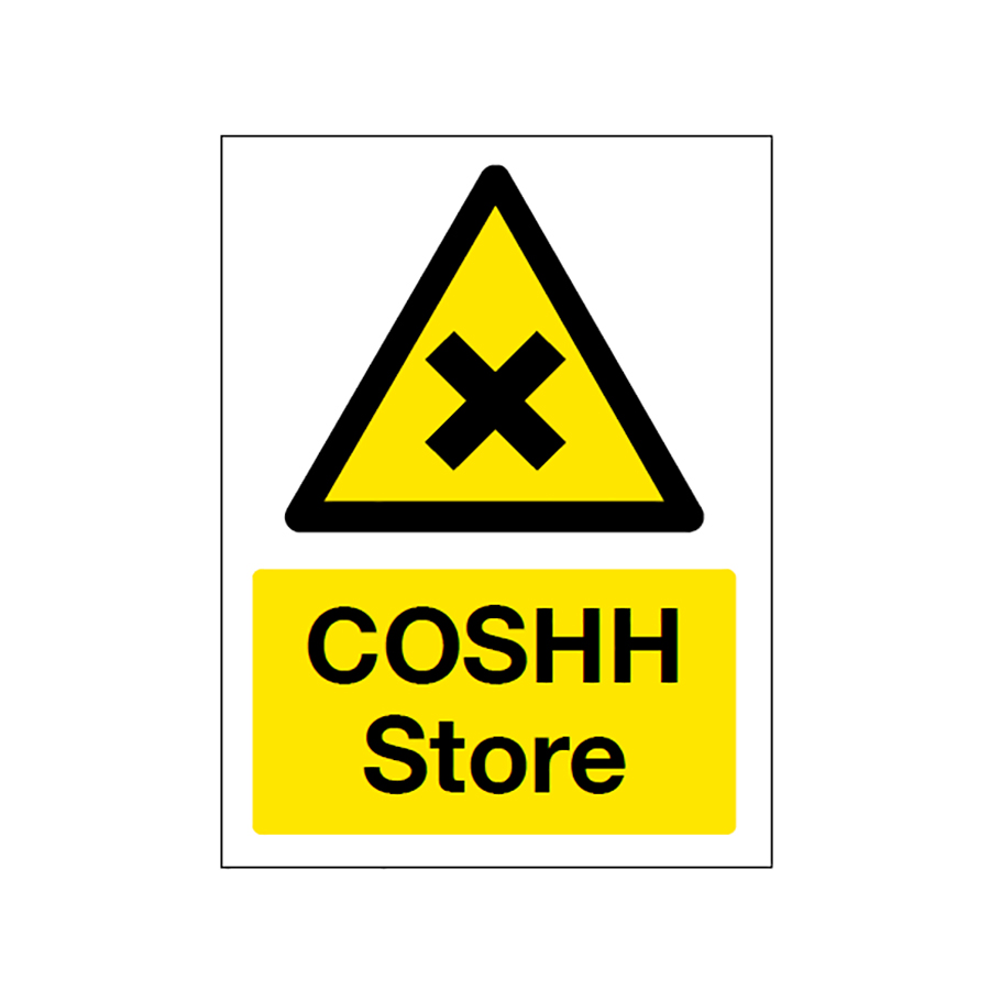 Mileta COSHH Store Hazard And Warning Vinyl Sticker 150x200mm