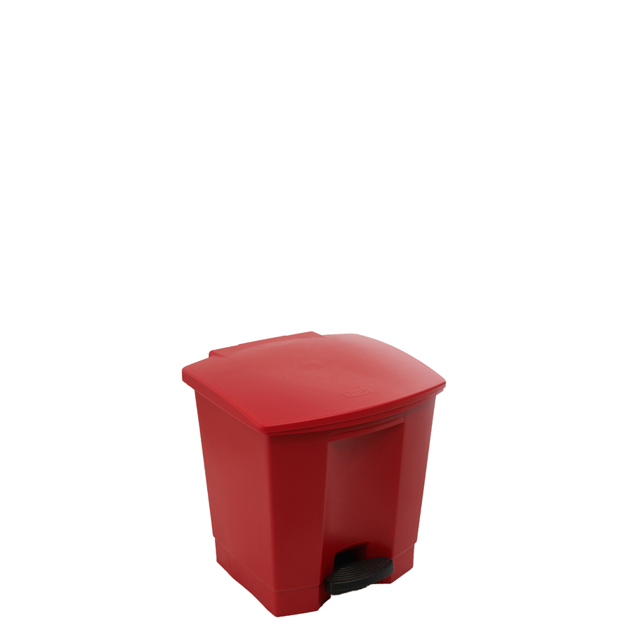 Trust Step-On Bin Red HDPE 30ltr 41.3x40.0x43.5 cm