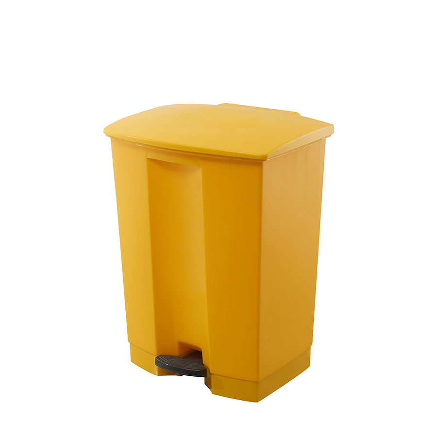 Trust Step-On Bin Yellow HDPE 30ltr 41.3x40.0x43.5 cm