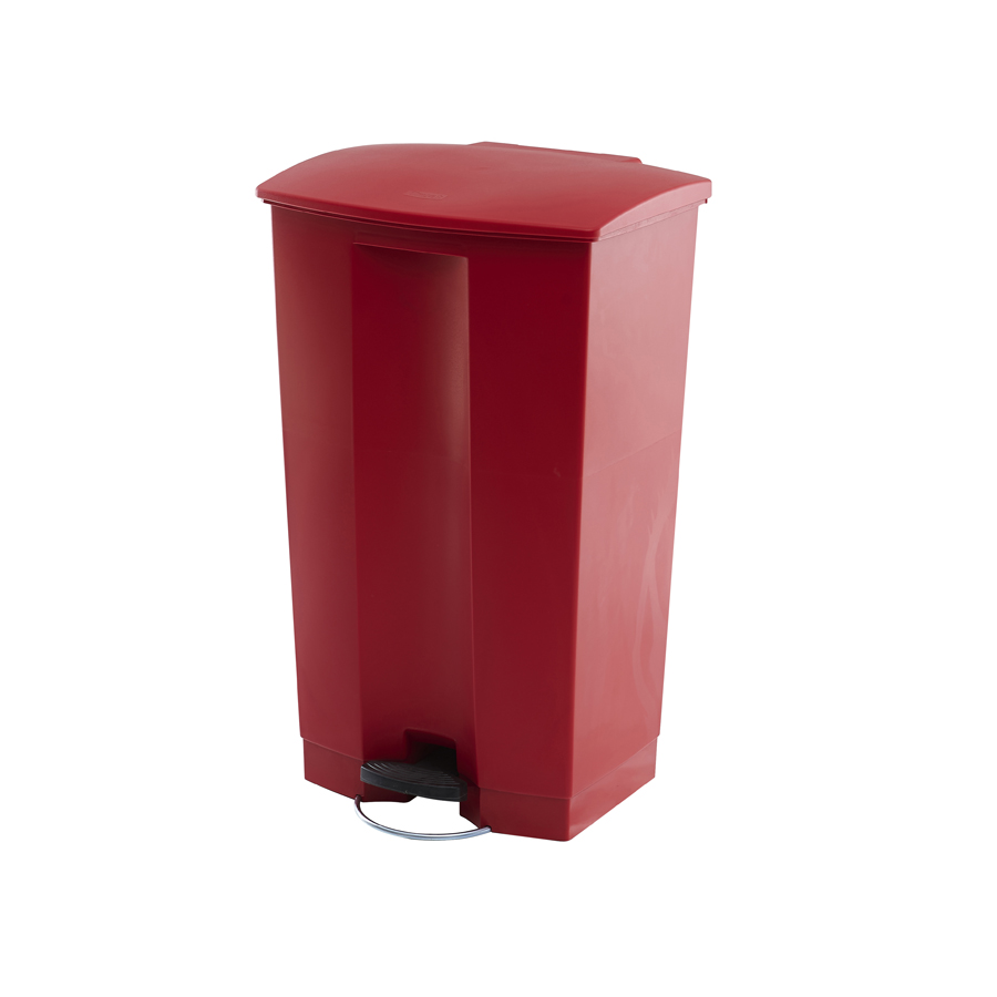 Trust Step-On Bin Red HDPE 87ltr 50.2x44.7x82.6 cm