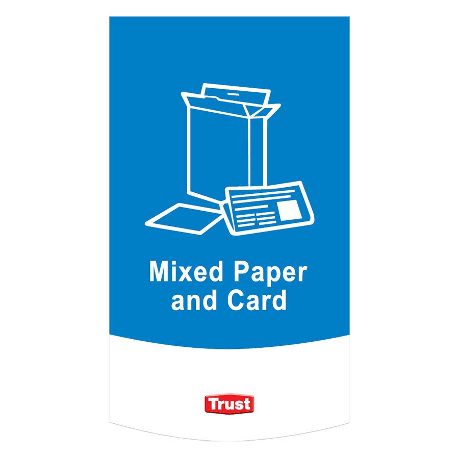 Trust Waste Classification Symbols-Mixed Paper Blue Plastic 13x23cm