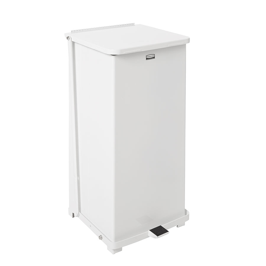 Rubbermaid Defender Metal Step-On Bin Stainless Steel With Plastic Liner 90L