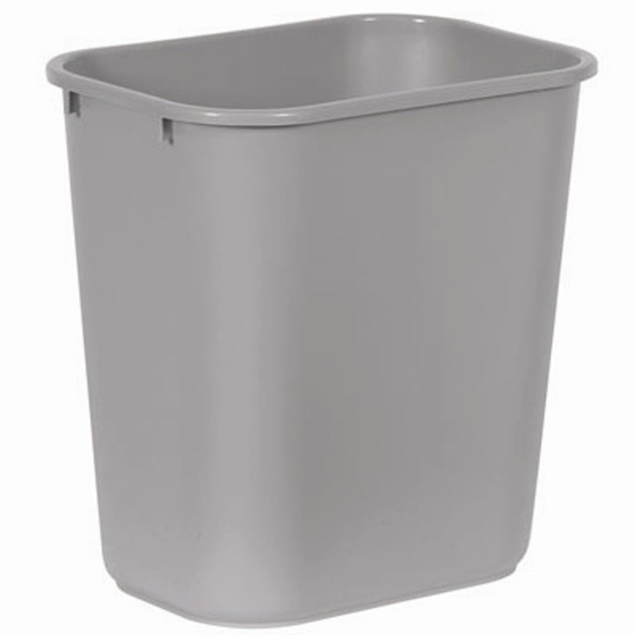 Rubbermaid Deskside Recycling Waste Bin Black Polyethylene Rectangular 26.6ltr W26 x D36.5 x H38cm