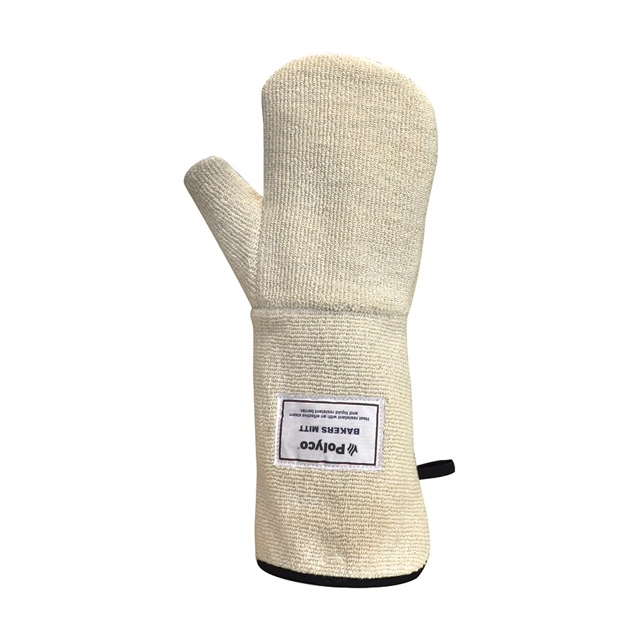 Polyco Pair Of Ambidextrous 45cm Cream Terry Cloth Bakers Mitt